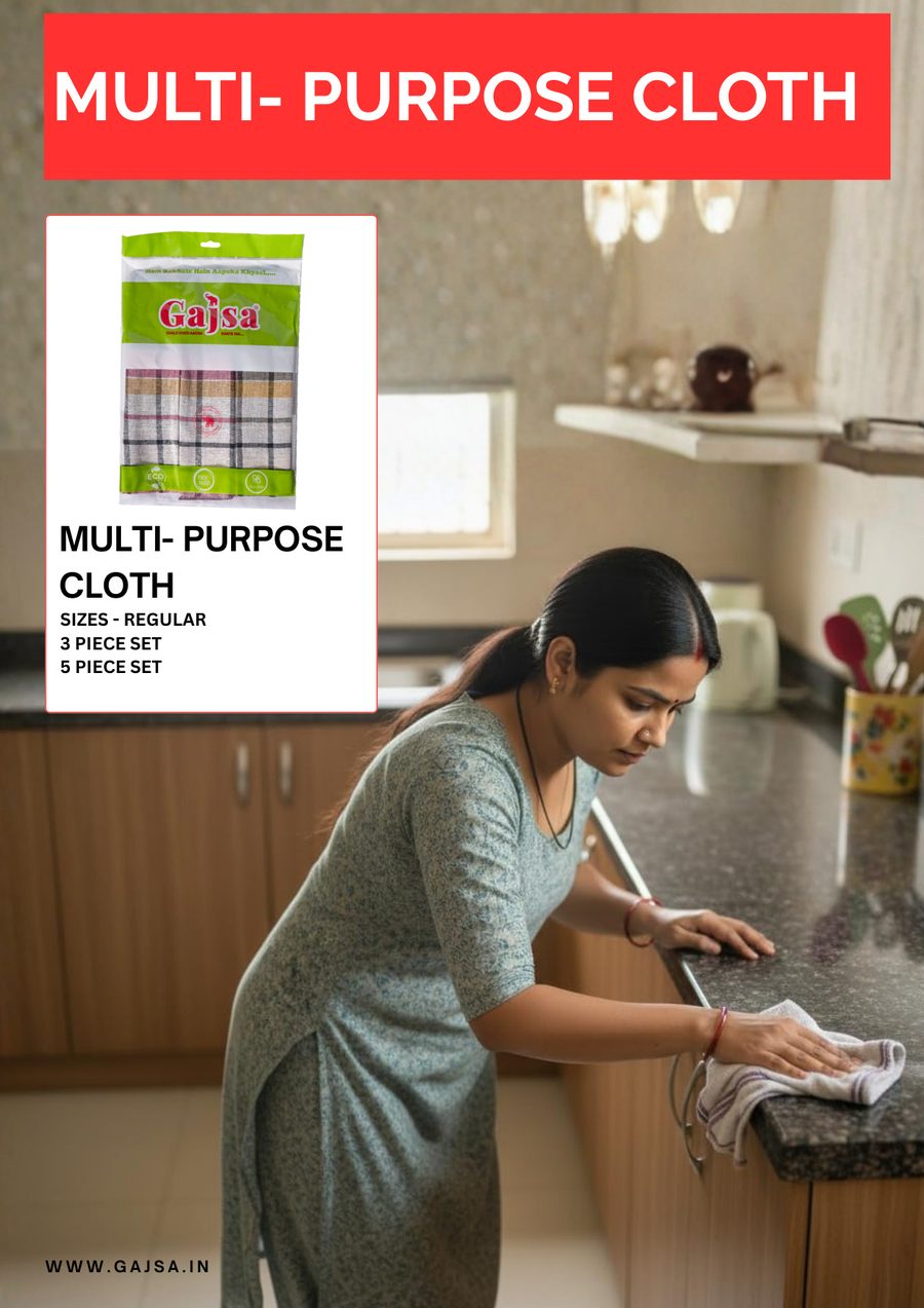 Gajsa multi-purpose cleaning cloth in use